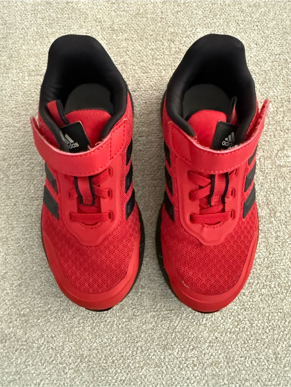 Adidas Kids' Red Athletic Sneakers with Velcro Strap Toddler 10.5